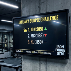 Gym leaderboard display